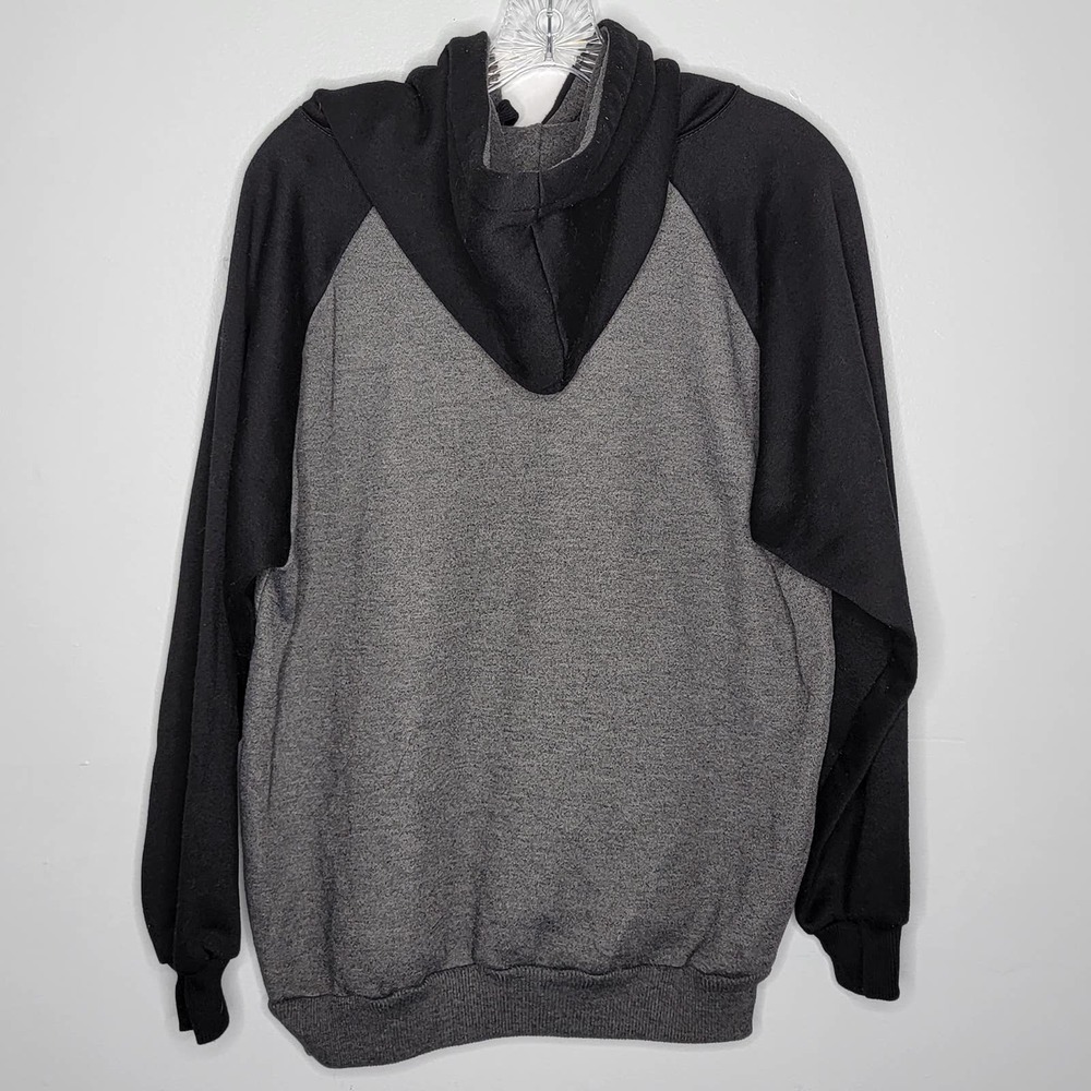 Vintage Hill Made in USA California Republic Bear Hoodie Pullover Black Gray M - Picture 2 of 7